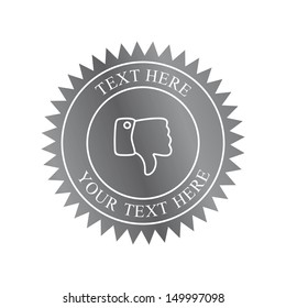 thumbs down hand gesture art metallic label