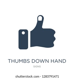 thumbs down hand icon vector on white background, thumbs down hand trendy filled icons from Signs collection, thumbs down hand vector illustration