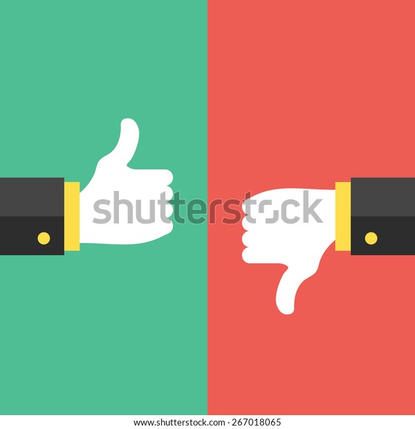 Thumbs Thumbs Down Hand Sign Like Stock Vector (Royalty Free) 267018065 ...