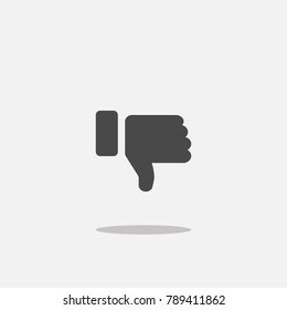 thumbs down hand vector icon for dislike social media not approved or not nice gray with shadow eps 10