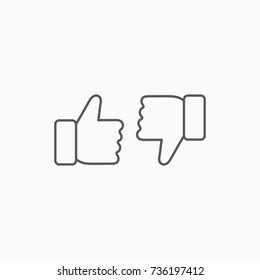 thumbs up and thumbs down icon