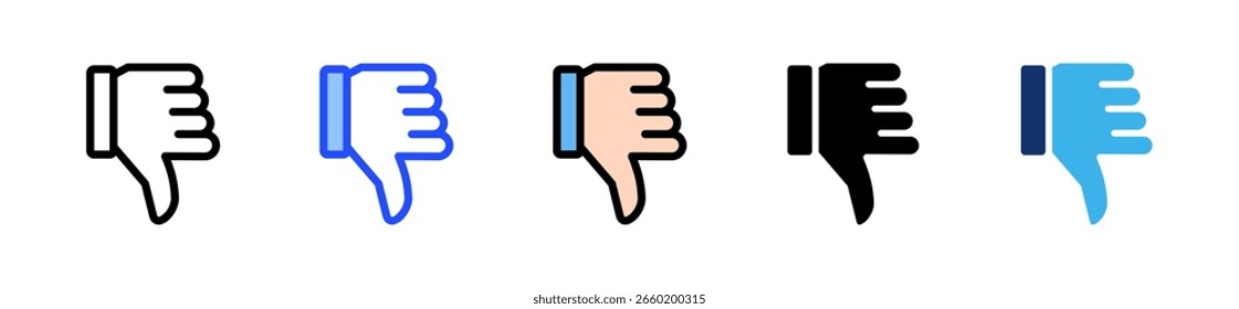 Thumbs Down Icon Collection With Multiple Styles