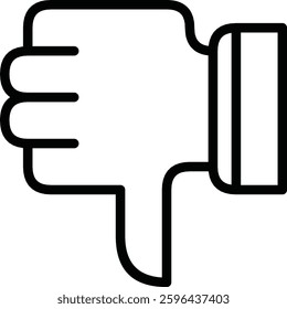 Thumbs Down Icon Depicting Disapproval or Negative Feedback