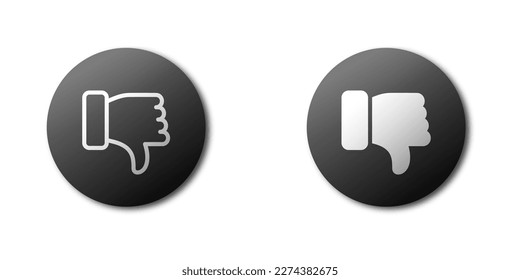 Thumbs down icon. Dislike symbol. Vector illustration.