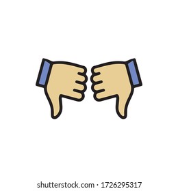 Thumbs Down Icon, Gestures of Human Hand Icon In Trendy Design Vector Eps 10