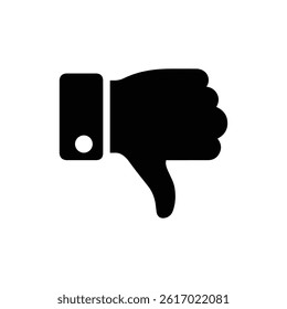 Thumbs Down Icon Hand with Lowered Thumb Black Filled