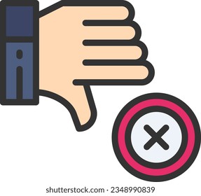 Thumbs Down Icon image. Suitable for mobile application.