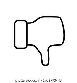 Icono de pulgar hacia abajo que indica desaprobación, Comentarios negativo o rechazo en el diseño moderno