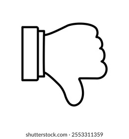 Thumbs down icon isolated on white background