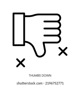 icono de abajo. Diseño De Estilo De Arte De Línea Aislado En Fondo Blanco