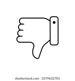 Thumbs down icon logo sign set vector outline