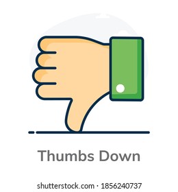 Thumbs down icon, negative impact concept in flat style 