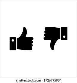 Thumbs up thumbs down icon on white background