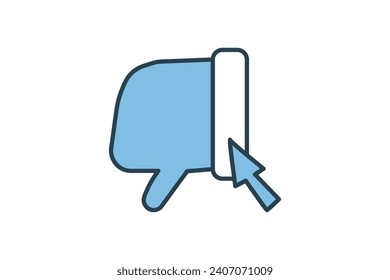 thumbs down icon. icon related to basic web and UI. suitable for web site, app, user interfaces, printable etc. flat line icon style. simple vector design editable
