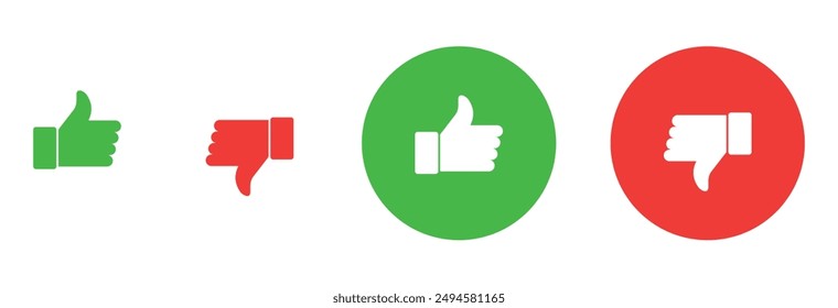 Thumbs up and thumbs down icon set, thumbsup, thumbsdown,  vector icon, Vector Icon Design	
