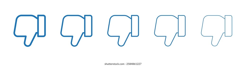 Thumbs down icon Symbol collection thin outline set