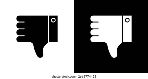Pulgar hacia abajo icono símbolo colección. Vector plano ilustración de stock.