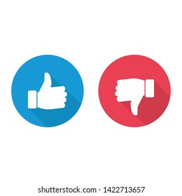Thumbs up and thumbs down icon symbol vector