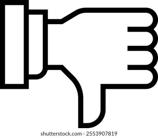 thumbs down icon. Thin linear style design isolated on white background