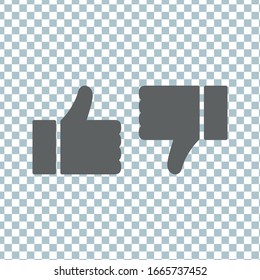 Thumbs up thumbs down icon vector . isolated on blank backround