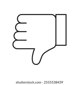 Thumbs down icon vector isolated on white background.