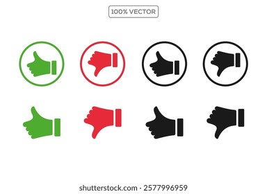 Thumbs up and thumbs down. icon vector template illustration