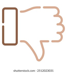 Icono del pulgar abajo para el Web, el App, la infografía, el etc