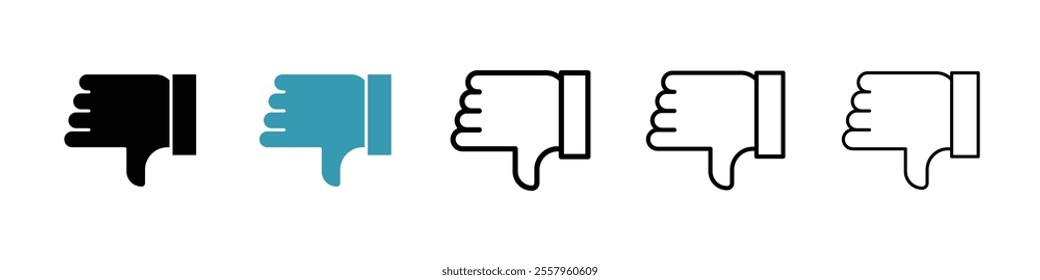 Thumbs down icons pack in black and blue.