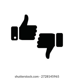 Thumbs Up and Thumbs Down Icons representing positive and negative feedback, approval and disapproval