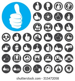 Thumbs Up and Down icons set. Illustration EPS10
