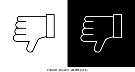 Thumbs down icons. Stroke line art icons