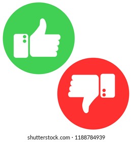 Thumbs Up and Thumbs Down icons. Vector illustration.
