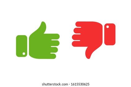 Thumbs up and down icons. Yes, No symbol vector illustration