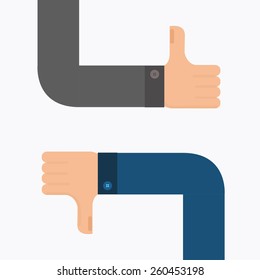 Thumbs Up and Thumbs Down illustration.