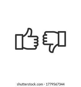 Thumbs up and thumbs down ...ion. Flat design style