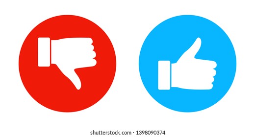 
Thumbs up and thumbs down, like and deslike symbol, positive and negative icon. High quality illustration. Vector design.