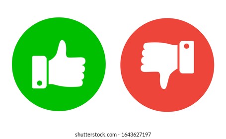 Thumbs up and thumbs down, like and deslike symbol, positive and negative icon. High quality illustration. Vector design.