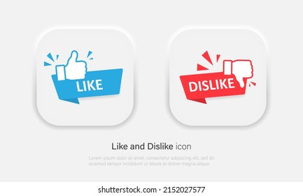Thumbs up and thumbs down. Like or dislike buttons symbols in neumorphism style. Vector EPS 10