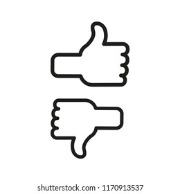 Thumbs up and thumbs down, like and dislike concept