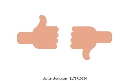 Thumbs up and down, like and dislike concept