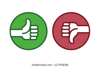 Thumbs up and thumbs down, like and dislike concept