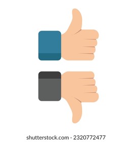 Tira y afloja hacia arriba y abajo, como y no me gusta el icono de las redes sociales. La mano de la ilustración del vector.