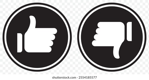 thumbs up and down like and dislike icon. eps 10.