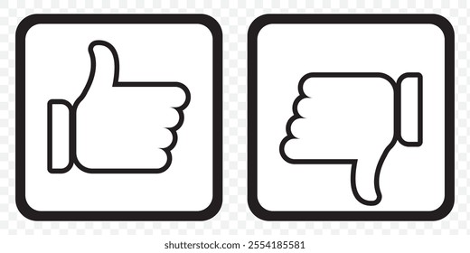 thumbs up and down like and dislike icon. eps 10.