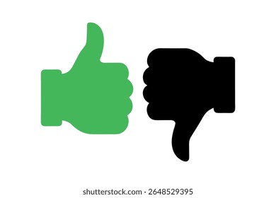 thumbs up and thumbs down , like, dislike icon vector, line art Design