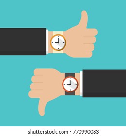 Thumbs up and thumbs down, like and dislike icon vector