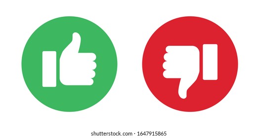 Thumbs up and down like dislike icons for social network