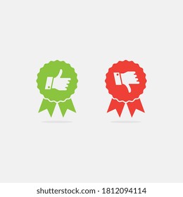 Thumbs Up and Thumbs Down Medal Icons