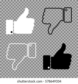 Thumbs up thumbs down on isolated background. Vector illustration