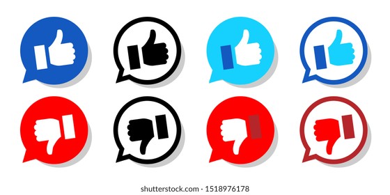 Thumbs up and thumbs down on speech bubble tag